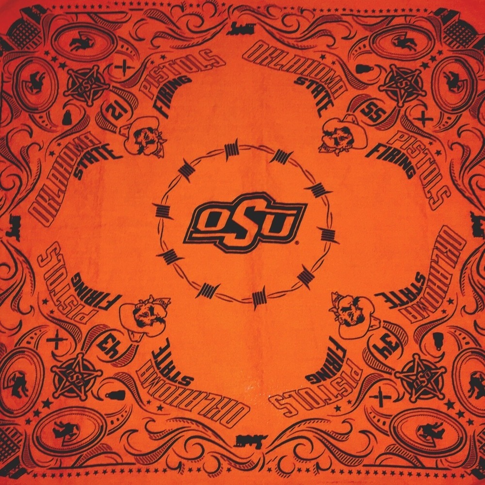 OKLAHOMA‎ STATE UNIVERSITY Pistols Orange Graphic Bandanna 21"x21"